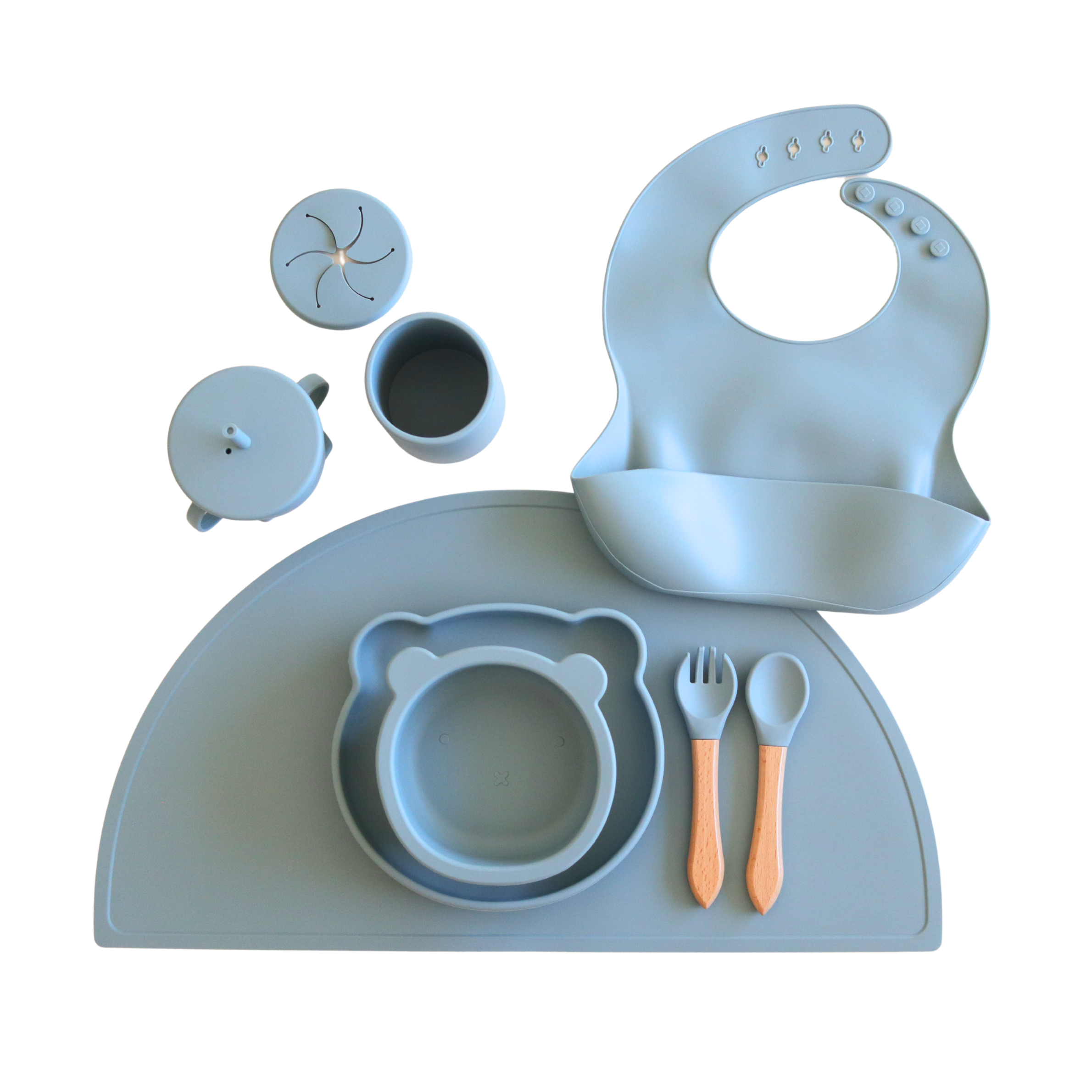 10 chasti silikonov set hranene sinio