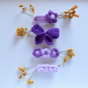 Комплект от 4 плетени шноли за коса / Violet